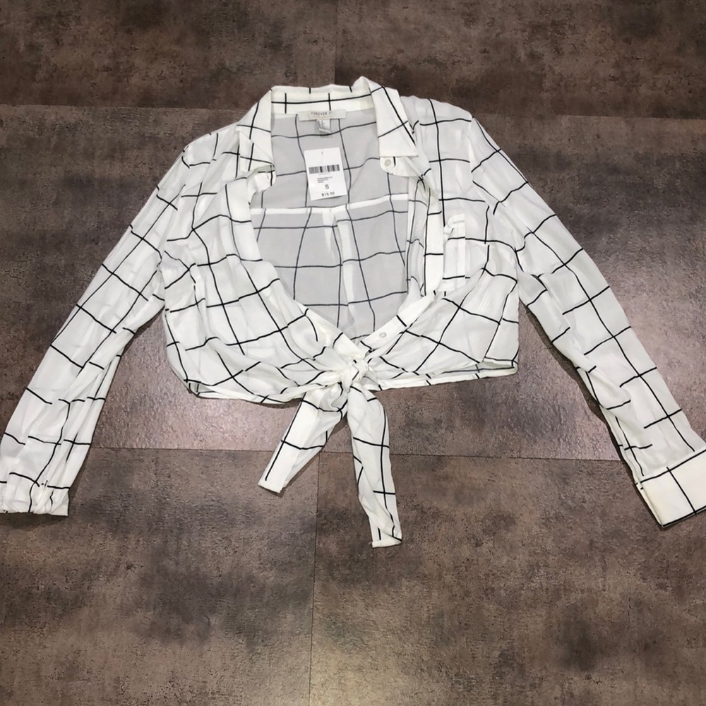 long sleeve plaid blouse